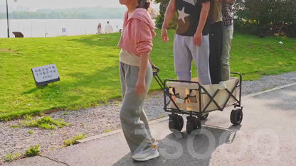 Foldable Portable Picnic Outdoor Camping Cart Heavy Duty Folding Utility Cart Shopping Beach Collapsible Folding Utility Cart
